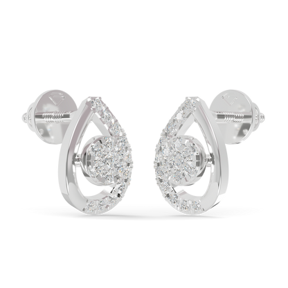 Guru Jewel's  Luminous Open-Work Pear-Shaped Frame Featuring a Sparkling Round Cluster Earrings for Her
