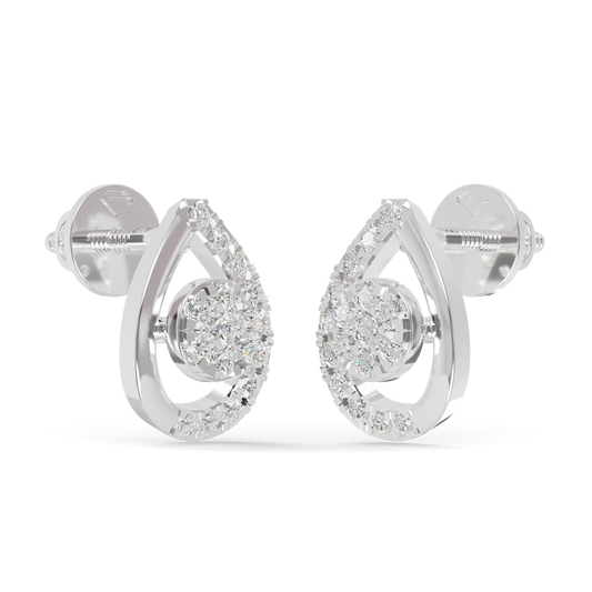 Guru Jewel's  Luminous Open-Work Pear-Shaped Frame Featuring a Sparkling Round Cluster Earrings for Her