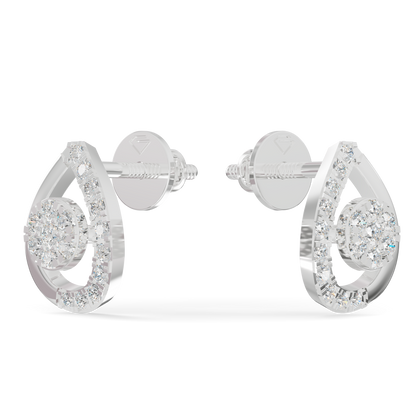 Guru Jewel's  Luminous Open-Work Pear-Shaped Frame Featuring a Sparkling Round Cluster Earrings for Her