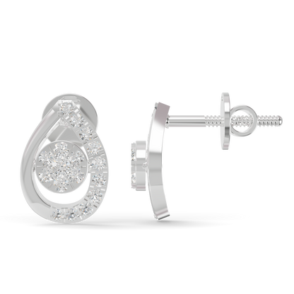 Guru Jewel's  Luminous Open-Work Pear-Shaped Frame Featuring a Sparkling Round Cluster Earrings for Her