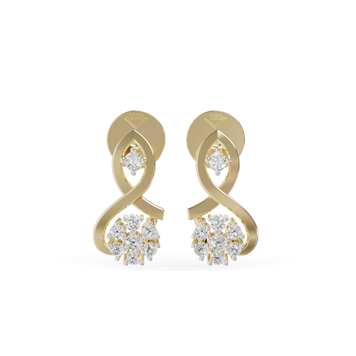 Guru Jewel's Infinity Loop and Cluster Diamond Earrings for Her