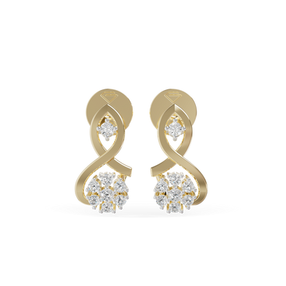 Guru Jewel's Infinity Loop and Cluster Diamond Earrings for Her