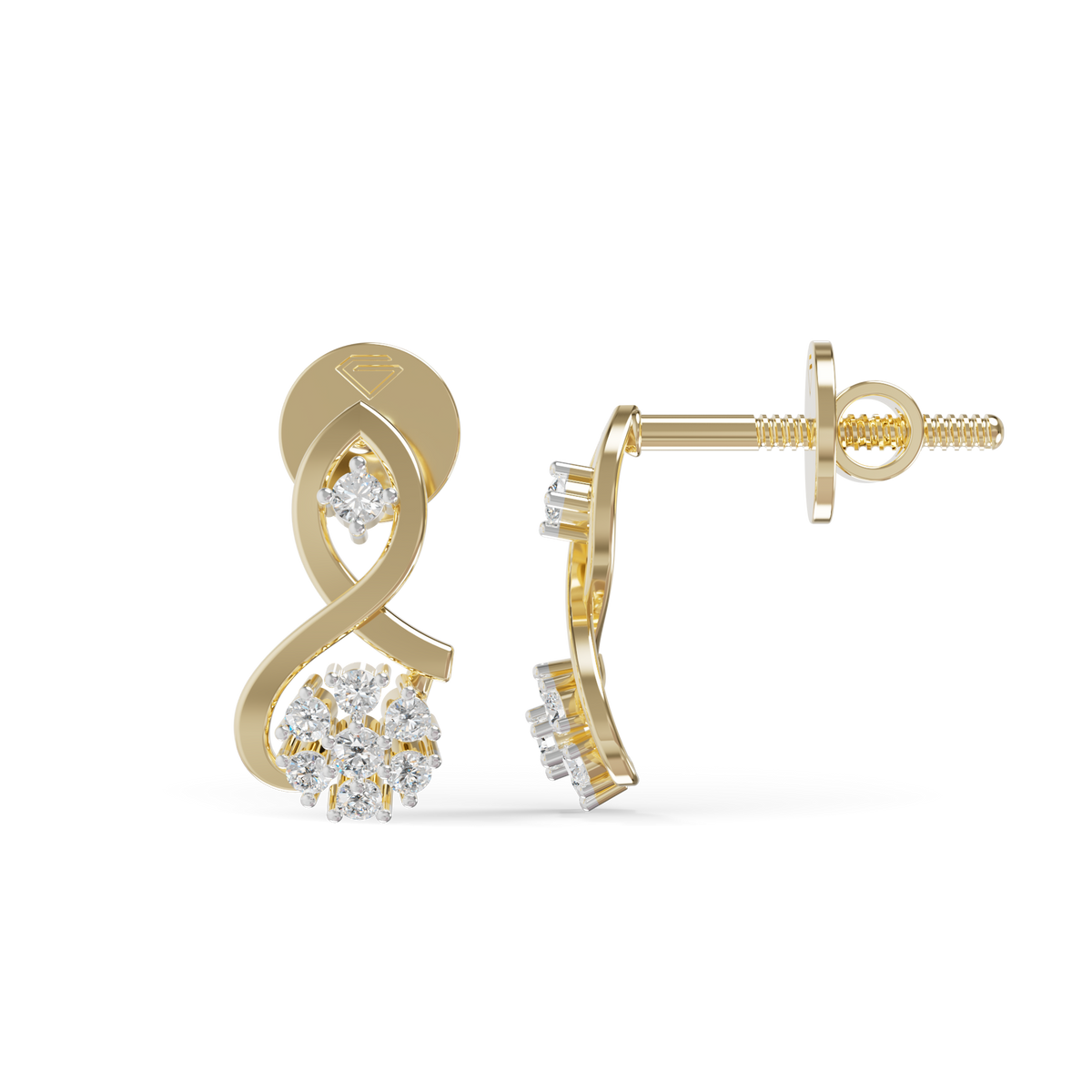 Guru Jewel's Infinity Loop and Cluster Diamond Earrings for Her