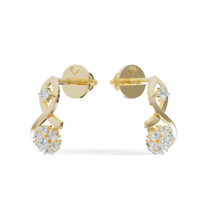 Guru Jewel's Infinity Loop and Cluster Diamond Earrings for Her