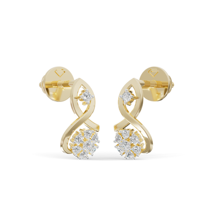 Guru Jewel's Infinity Loop and Cluster Diamond Earrings for Her