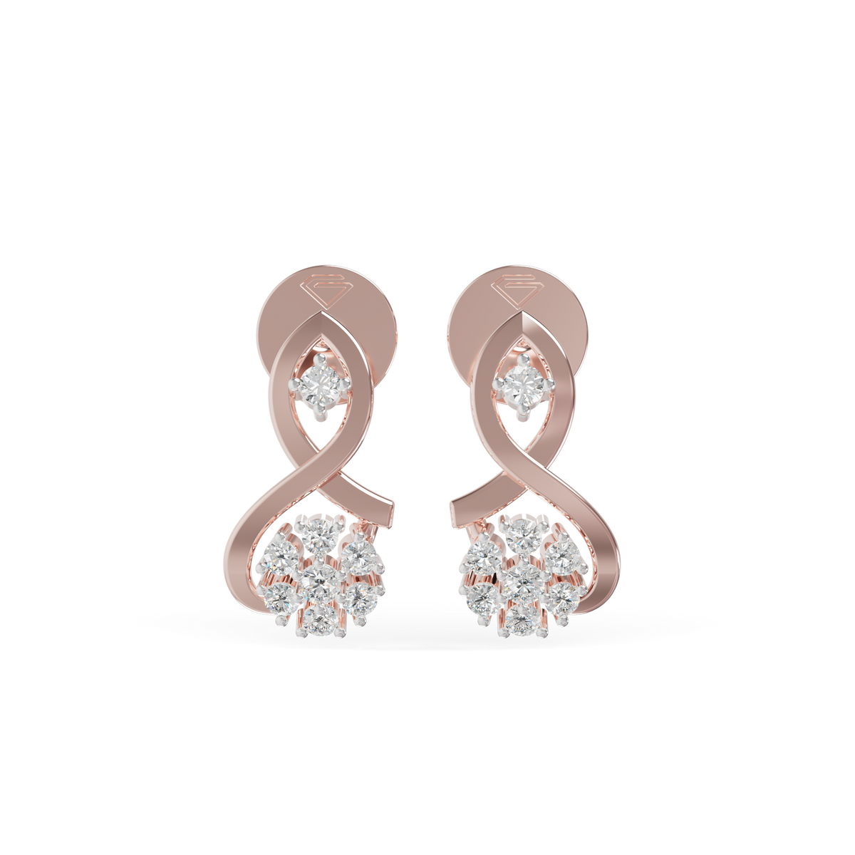 Guru Jewel's Infinity Loop and Cluster Diamond Earrings for Her