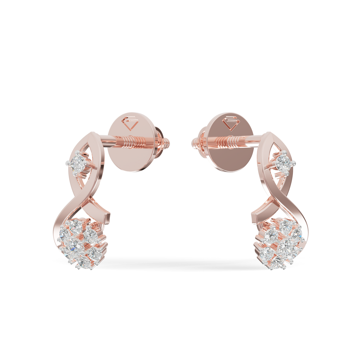 Guru Jewel's Infinity Loop and Cluster Diamond Earrings for Her