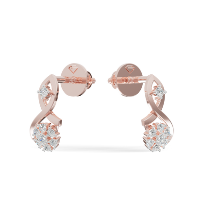 Guru Jewel's Infinity Loop and Cluster Diamond Earrings for Her