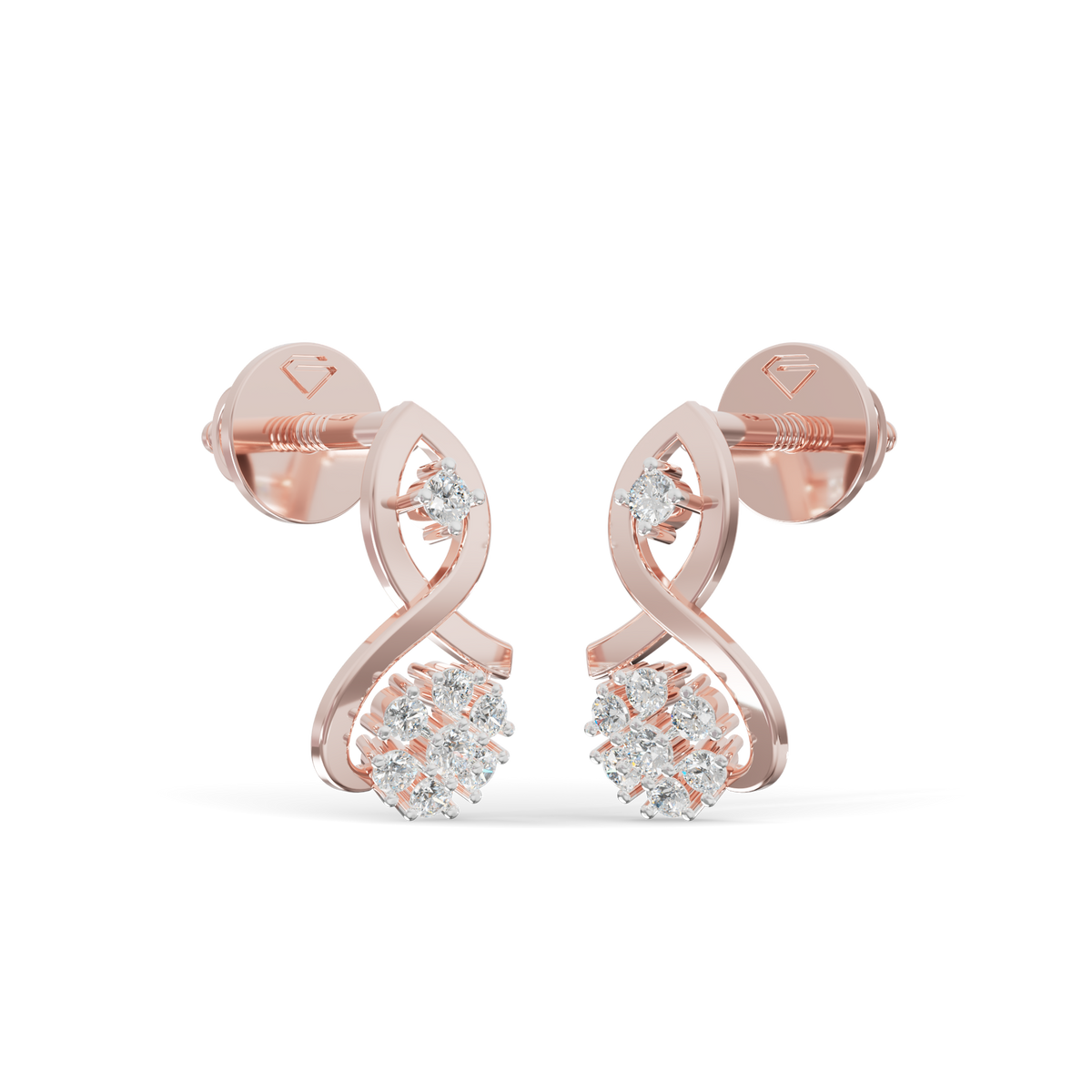 Guru Jewel's Infinity Loop and Cluster Diamond Earrings for Her