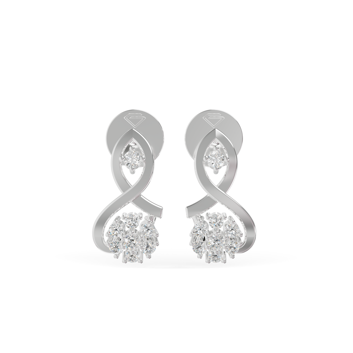 Guru Jewel's Infinity Loop and Cluster Diamond Earrings for Her