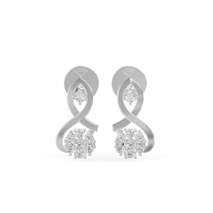 Guru Jewel's Infinity Loop and Cluster Diamond Earrings for Her