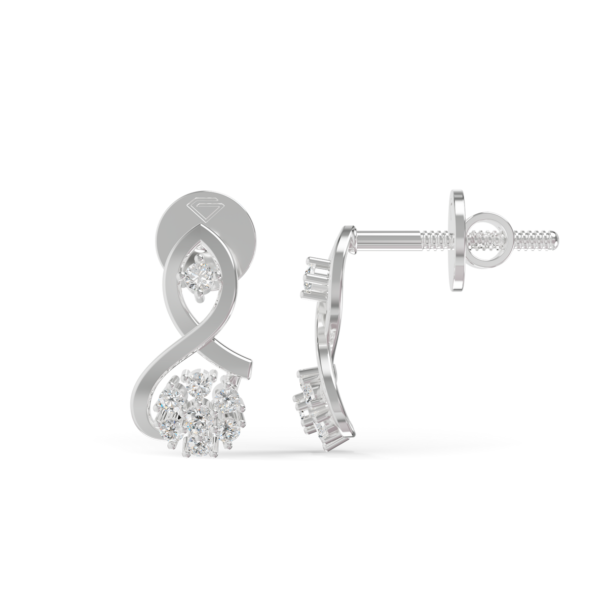 Guru Jewel's Infinity Loop and Cluster Diamond Earrings for Her