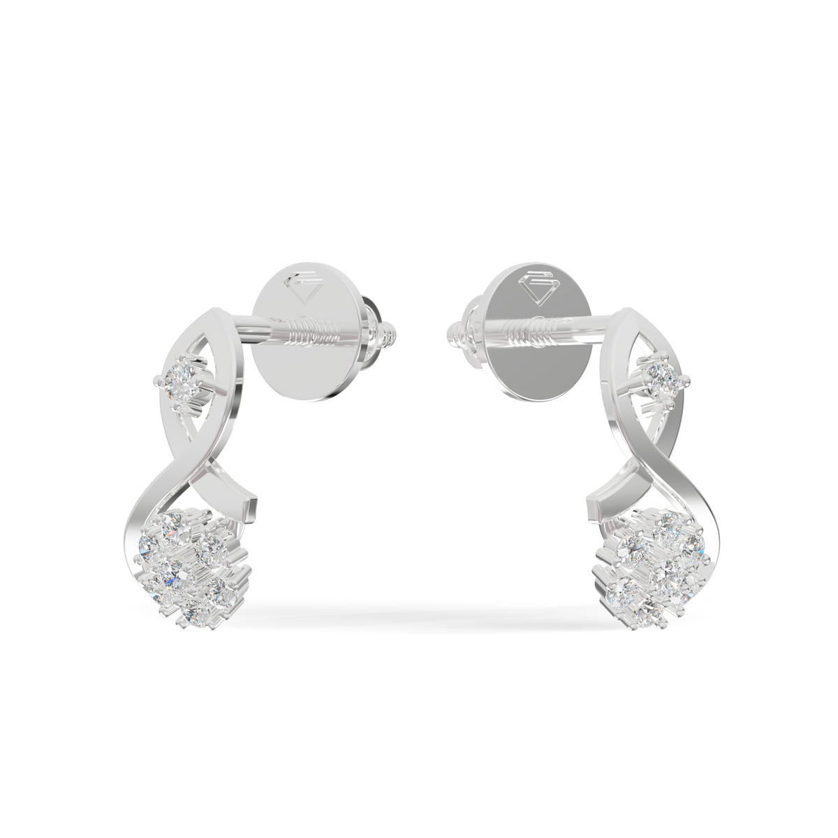 Guru Jewel's Infinity Loop and Cluster Diamond Earrings for Her