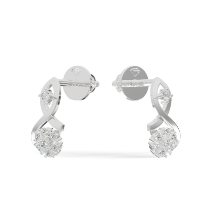 Guru Jewel's Infinity Loop and Cluster Diamond Earrings for Her