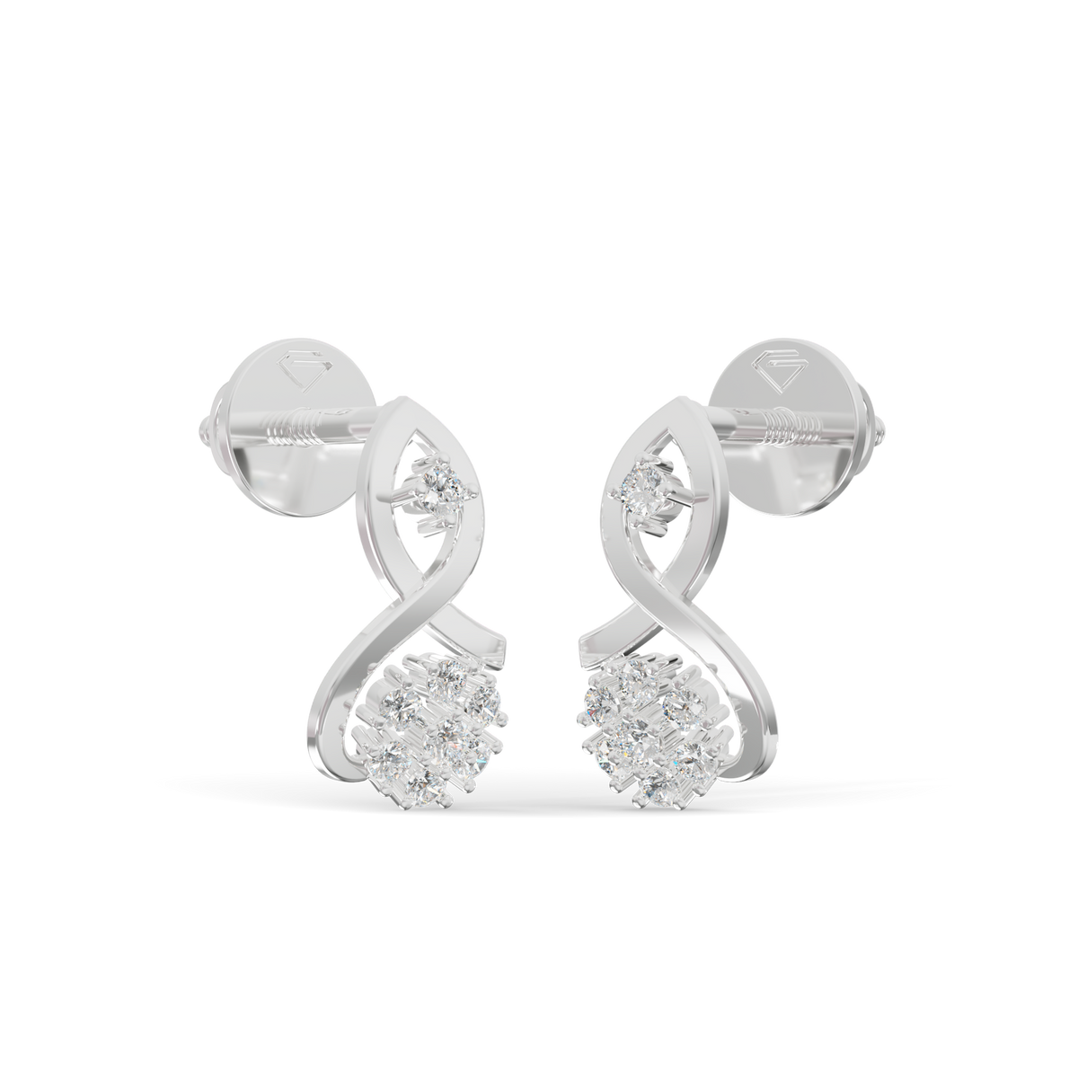 Guru Jewel's Infinity Loop and Cluster Diamond Earrings for Her