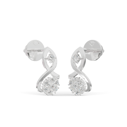 Guru Jewel's Infinity Loop and Cluster Diamond Earrings for Her