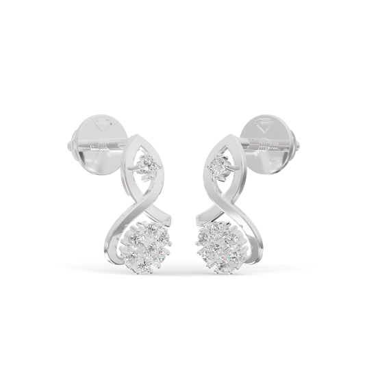 Guru Jewel's Infinity Loop and Cluster Diamond Earrings for Her