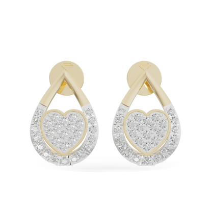 Guru Jewel's Teardrop Frame Heart Diamond Earrings for Her