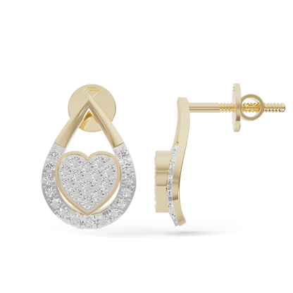 Guru Jewel's Teardrop Frame Heart Diamond Earrings for Her