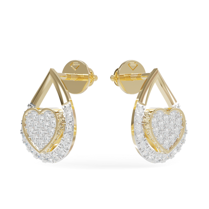Guru Jewel's Teardrop Frame Heart Diamond Earrings for Her