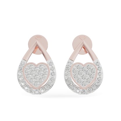 Guru Jewel's Teardrop Frame Heart Diamond Earrings for Her