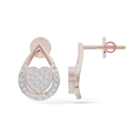 Guru Jewel's Teardrop Frame Heart Diamond Earrings for Her
