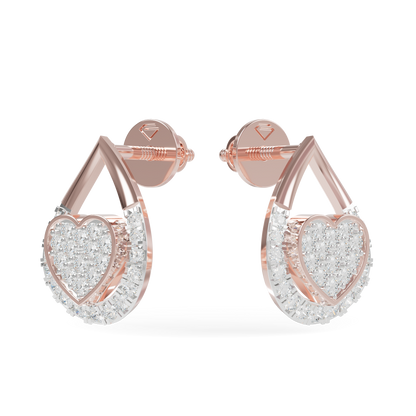 Guru Jewel's Teardrop Frame Heart Diamond Earrings for Her