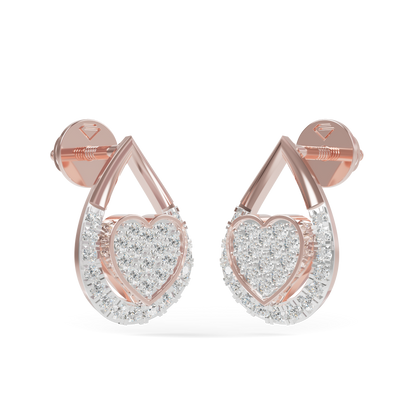 Guru Jewel's Teardrop Frame Heart Diamond Earrings for Her