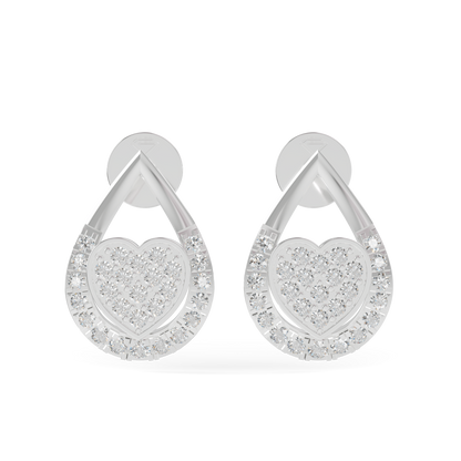 Guru Jewel's Teardrop Frame Heart Diamond Earrings for Her