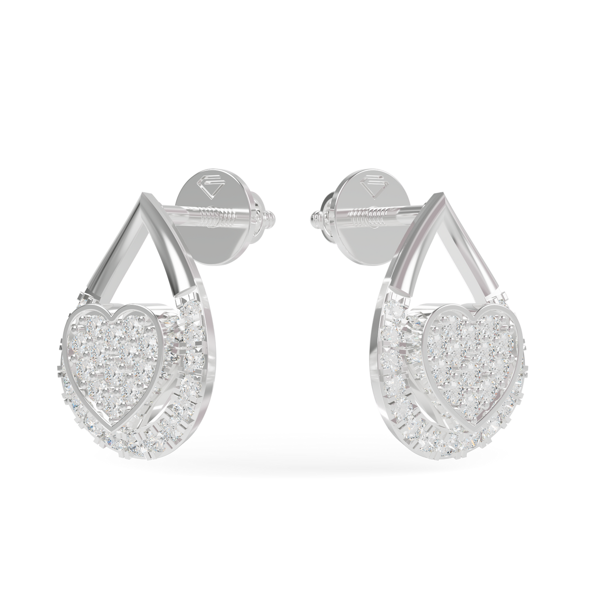 Guru Jewel's Teardrop Frame Heart Diamond Earrings for Her