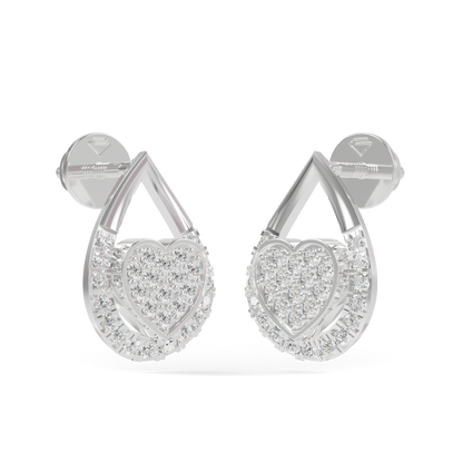 Guru Jewel's Teardrop Frame Heart Diamond Earrings for Her