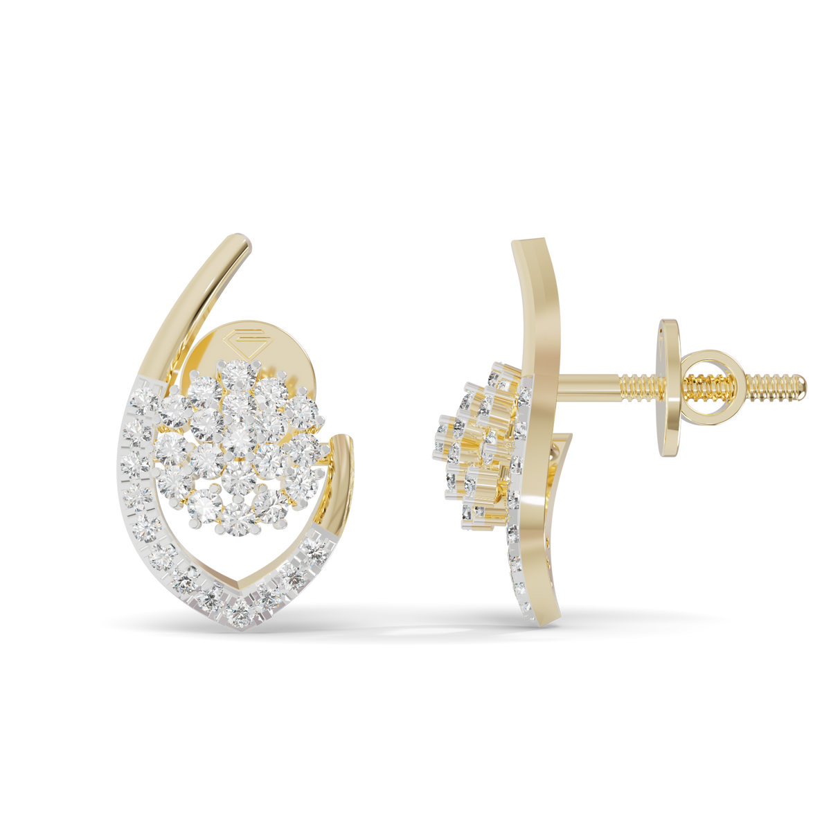 Guru Jewel's Elegant Oval Diamond Hoop Earrings for Her