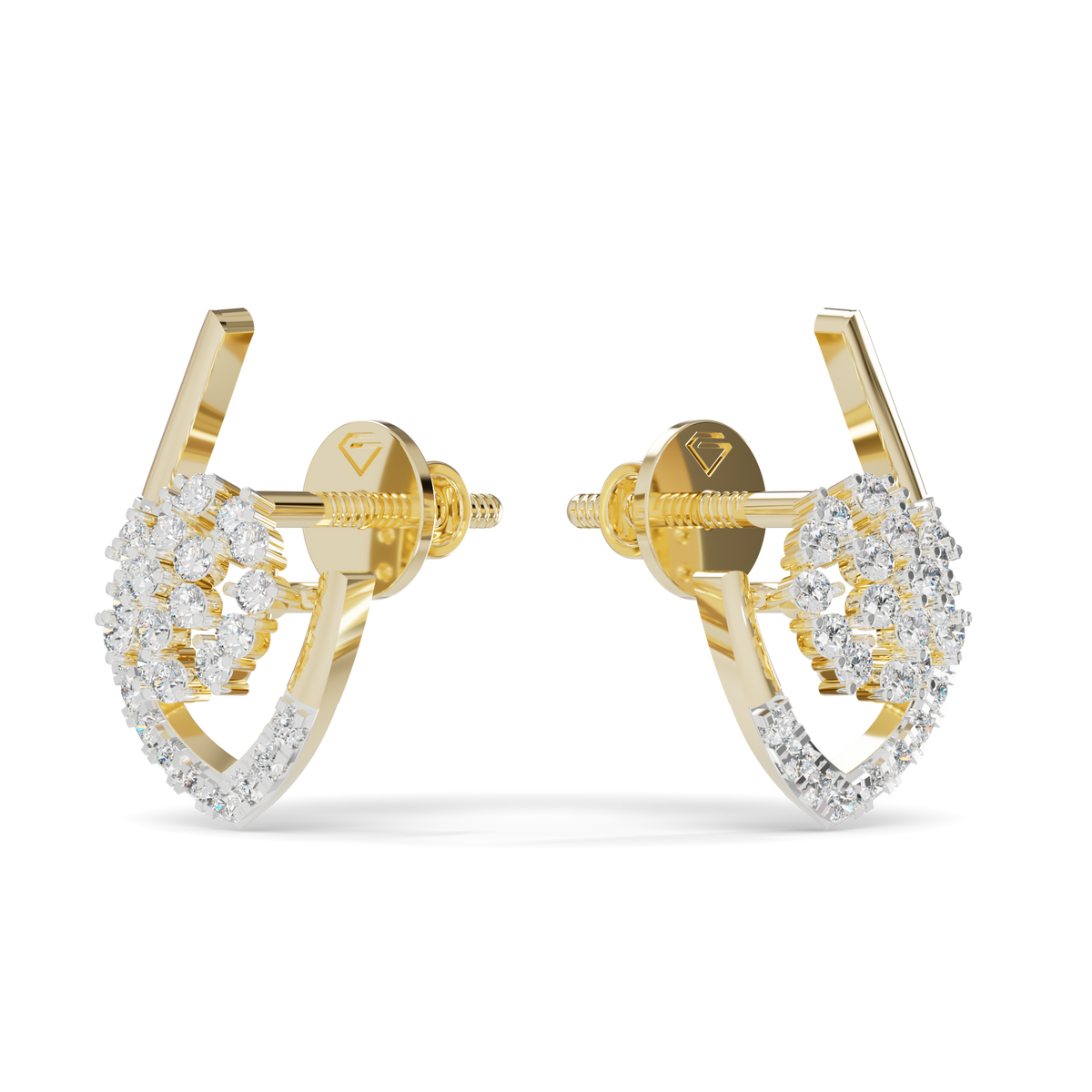 Guru Jewel's Elegant Oval Diamond Hoop Earrings for Her