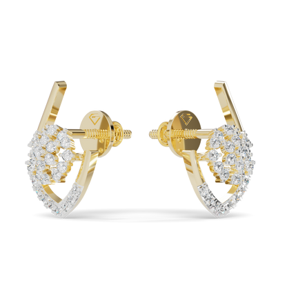 Guru Jewel's Elegant Oval Diamond Hoop Earrings for Her