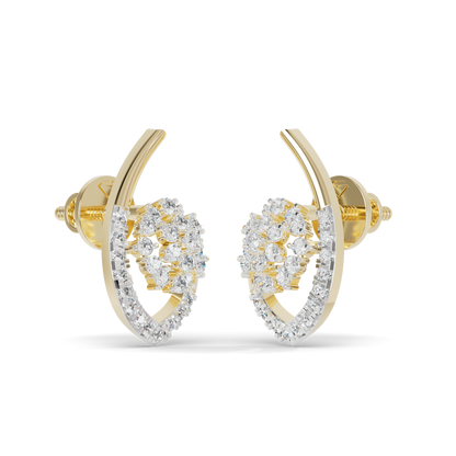 Guru Jewel's Elegant Oval Diamond Hoop Earrings for Her