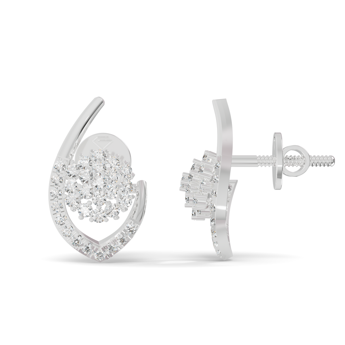 Guru Jewel's Elegant Oval Diamond Hoop Earrings for Her