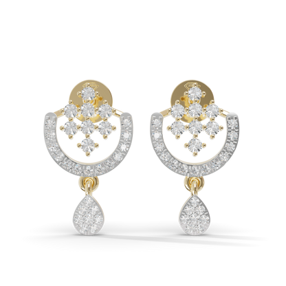 Guru Jewel's Ornate Silver Arch and Sparkle Drop Earrings for Her