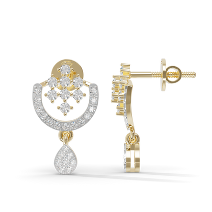 Guru Jewel's Ornate Silver Arch and Sparkle Drop Earrings for Her