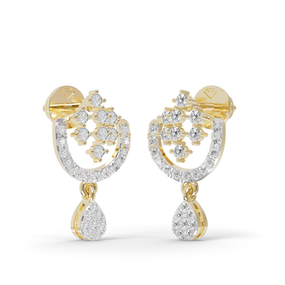 Guru Jewel's Ornate Silver Arch and Sparkle Drop Earrings for Her