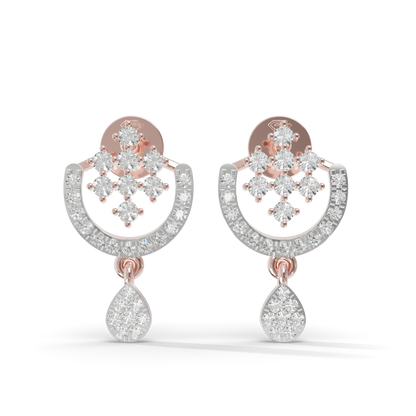 Guru Jewel's Ornate Silver Arch and Sparkle Drop Earrings for Her