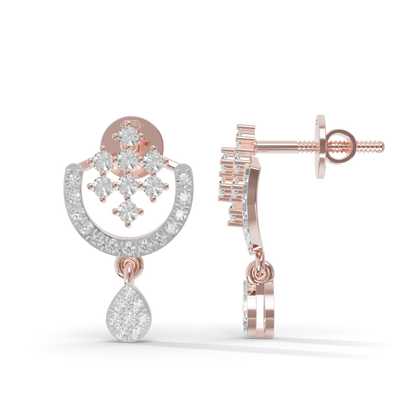 Guru Jewel's Ornate Silver Arch and Sparkle Drop Earrings for Her