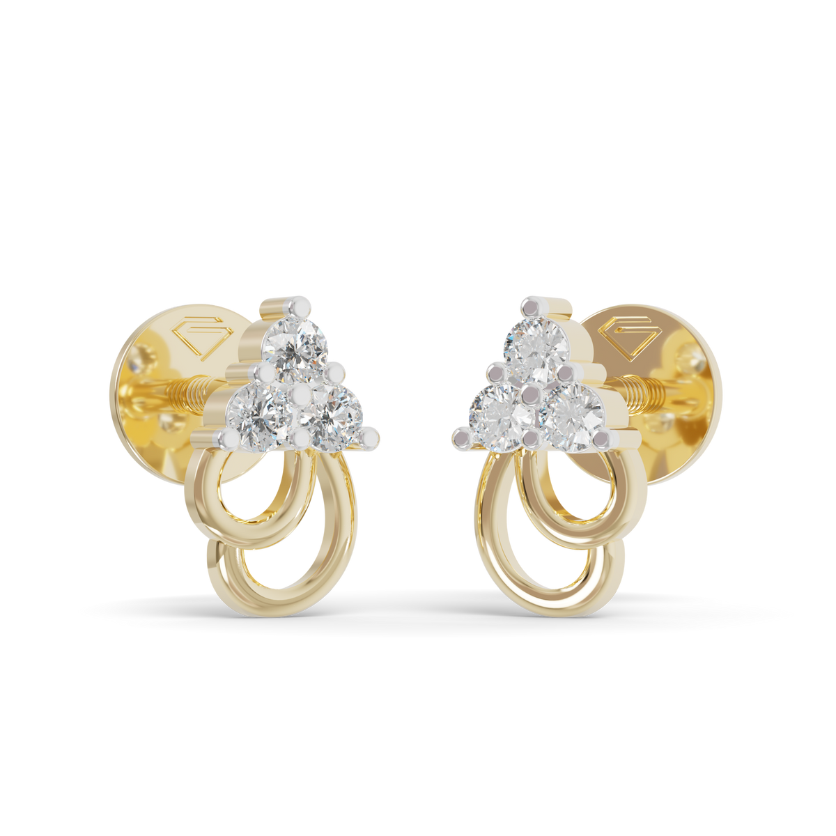 Guru Jewel's Triangular Trio and Loop Silver Earrings for Her