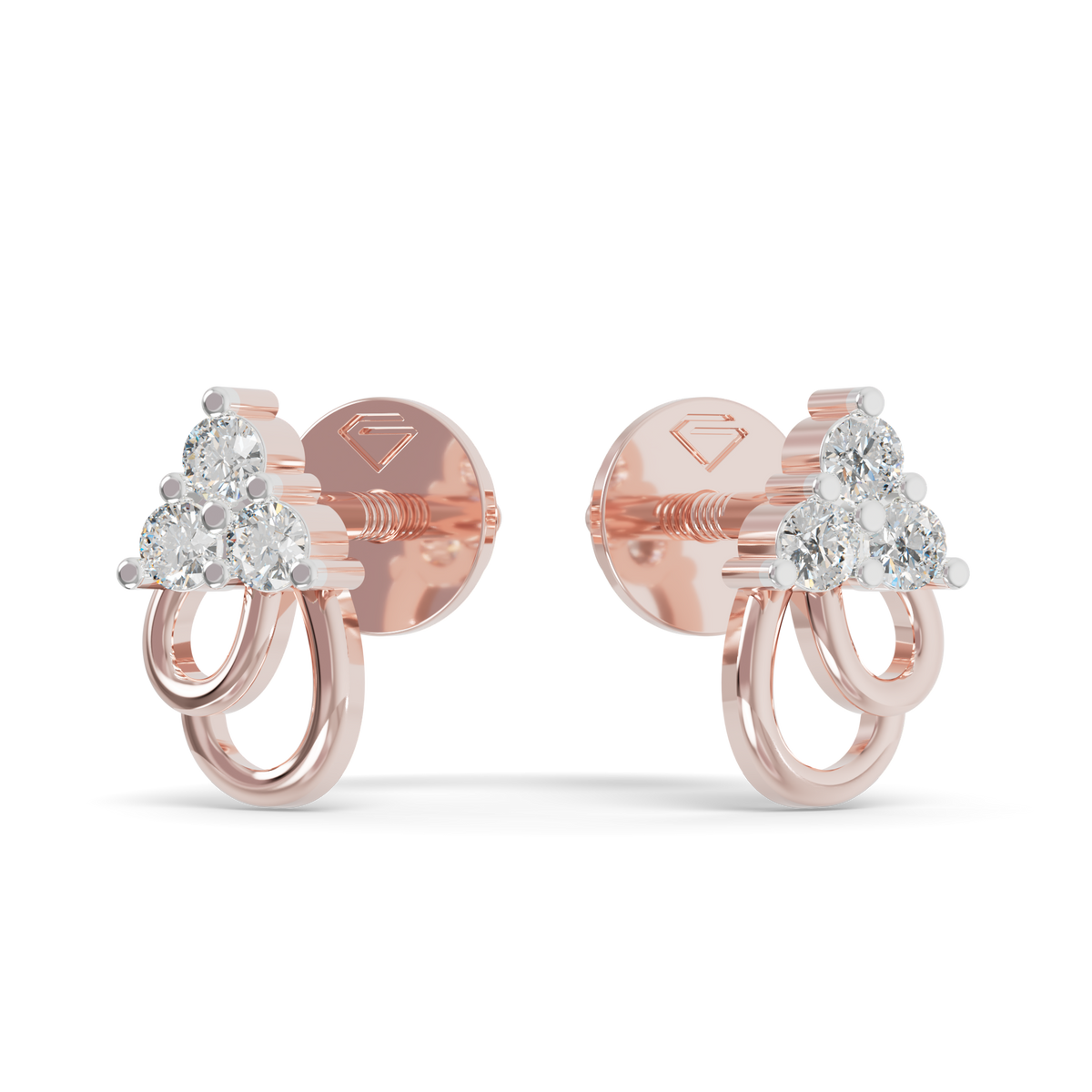Guru Jewel's Triangular Trio and Loop Silver Earrings for Her