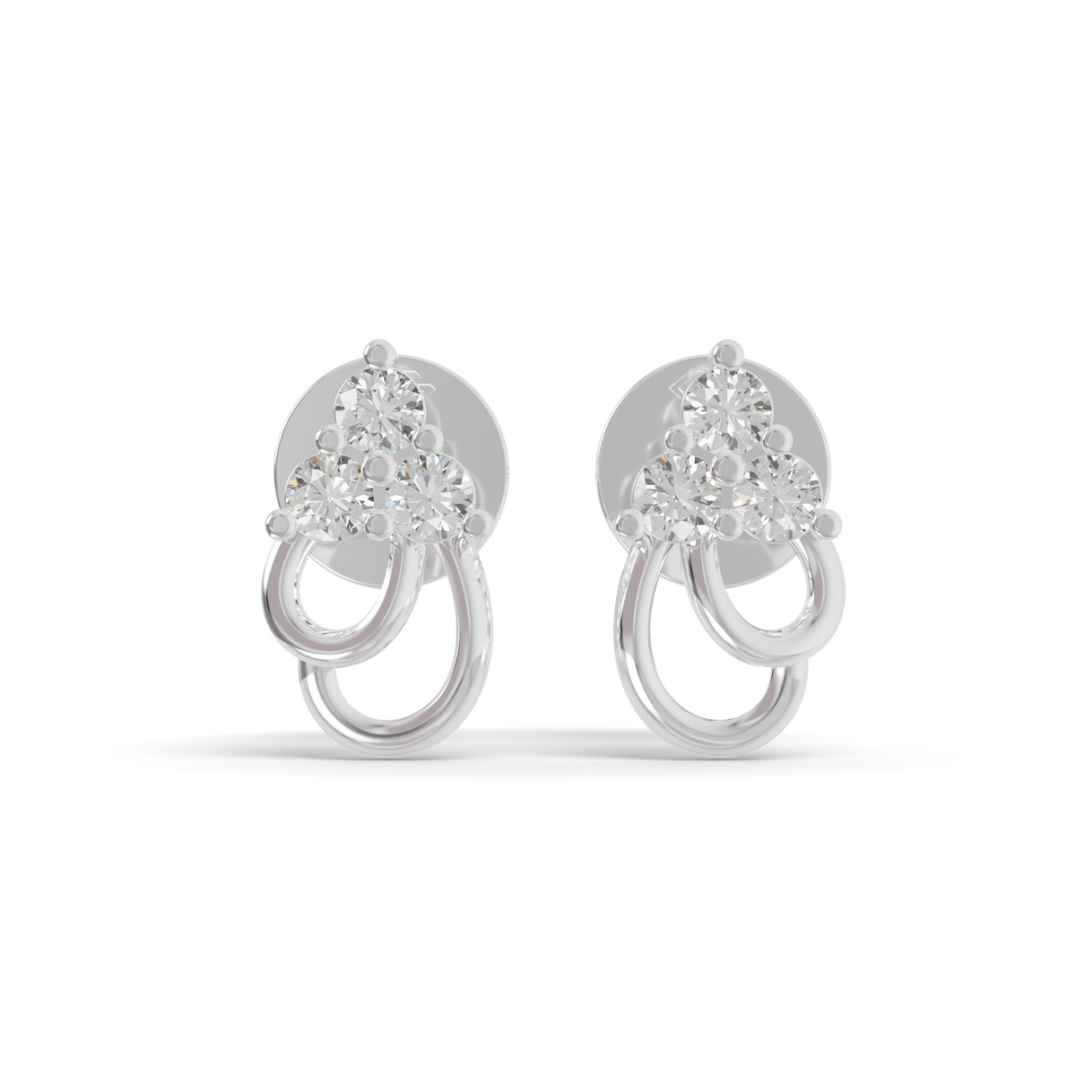 Guru Jewel's Triangular Trio and Loop Silver Earrings for Her