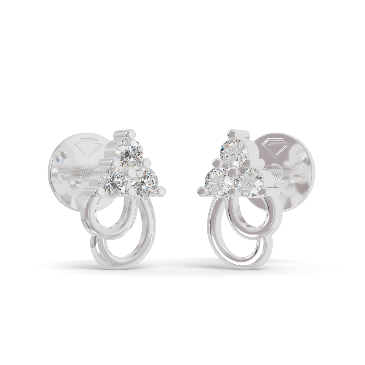 Guru Jewel's Triangular Trio and Loop Silver Earrings for Her