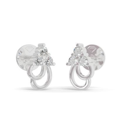Guru Jewel's Triangular Trio and Loop Silver Earrings for Her