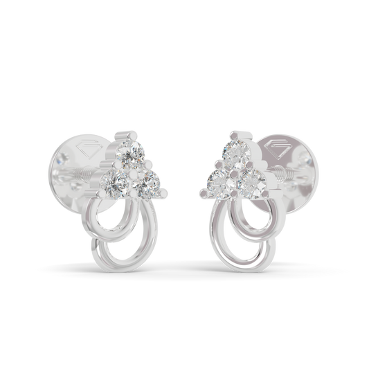 Guru Jewel's Triangular Trio and Loop Silver Earrings for Her