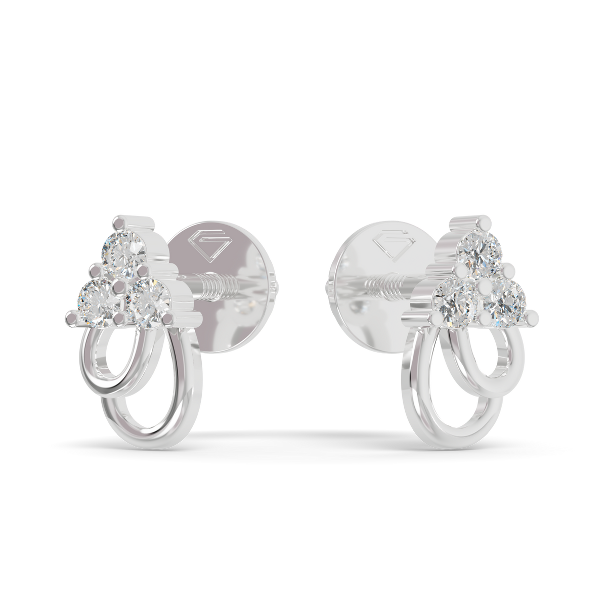 Guru Jewel's Triangular Trio and Loop Silver Earrings for Her