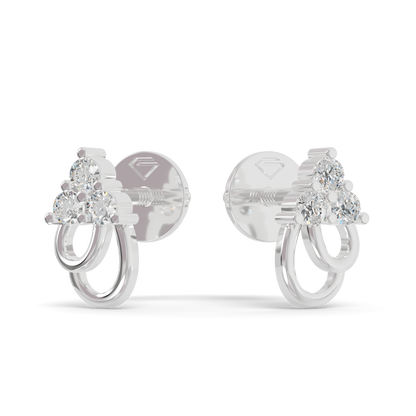Guru Jewel's Triangular Trio and Loop Silver Earrings for Her