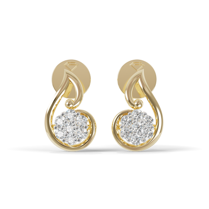 Guru Jewel's Crescent Swirl Crystal Drop Silver Earrings for Her